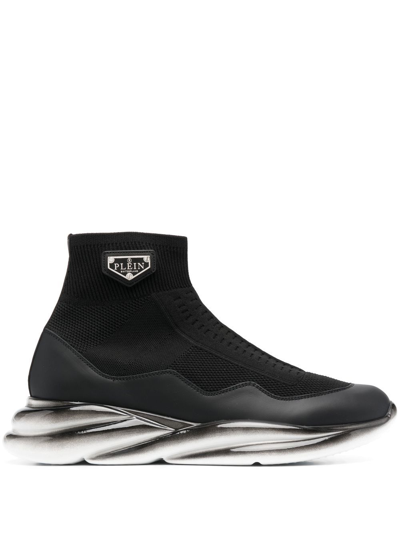 Shop Philipp Plein Skywalker Runner Sock-style Sneakers In Black