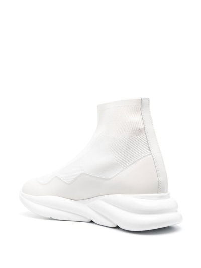 Shop Philipp Plein Skywalker Runner Sock-sneakers In White