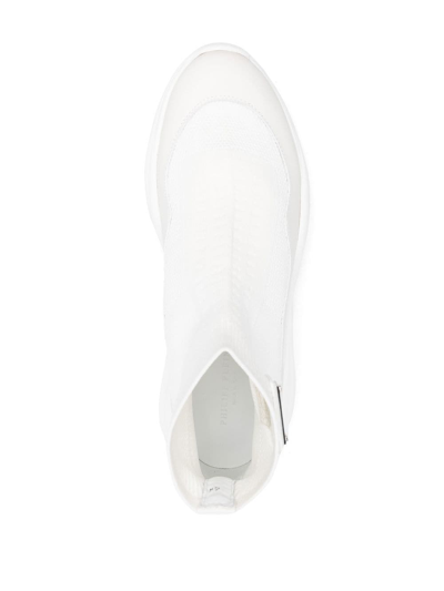 Shop Philipp Plein Skywalker Runner Sock-sneakers In White