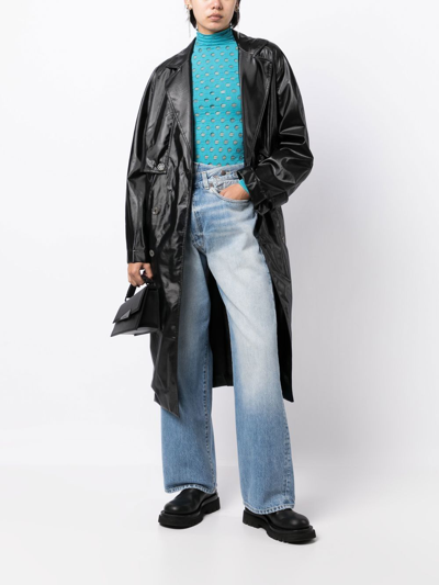 Shop Song For The Mute Double-breasted Mid-length Coat In Black