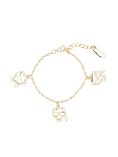 Shop Karl Lagerfeld K/ikonik Charm Bracelet In Gold