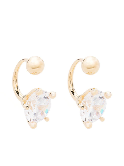 Shop Panconesi Crystal Half-hoop Earring In Gold