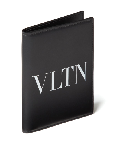 Valentino Vltn Leather Bi-fold Wallet In Black