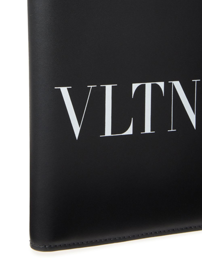 Valentino Vltn Leather Bi-fold Wallet In Black