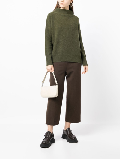 Shop Vince Funnel-neck Cashmere Pullover In Green