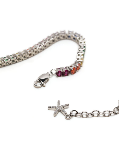 Shop Bapy By *a Bathing Ape® Charm-detail Beaded Necklace In Silver