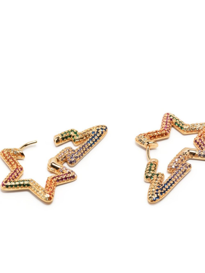 Shop Bapy By *a Bathing Ape® Crystal-embellished Star Earrings In Gold