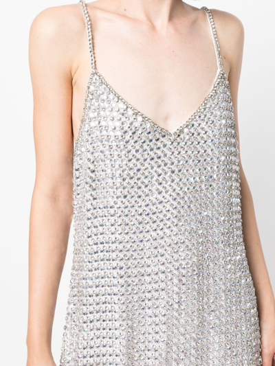 Shop Retroféte Holland Crystal-embellished Mini Dress In Silver