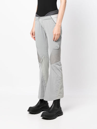Shop Hyein Seo Contrasting Paneled Cropped Trousers In Grey