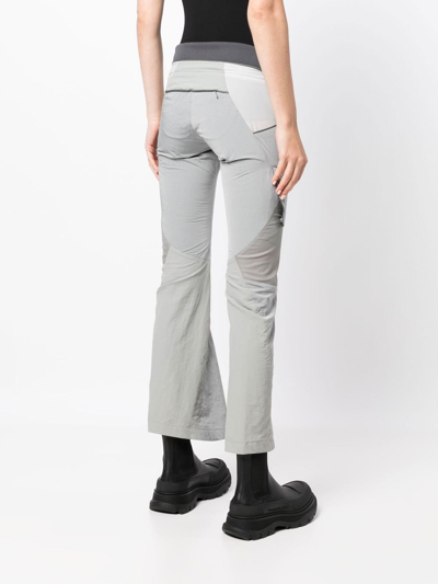 Shop Hyein Seo Contrasting Paneled Cropped Trousers In Grey