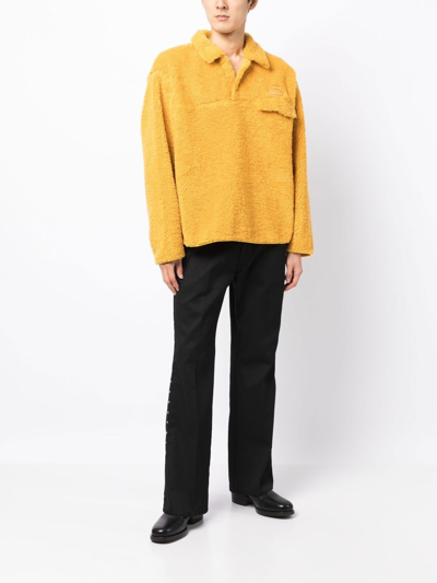 Shop Afb V-neck Fleece Sweatshirt In Yellow