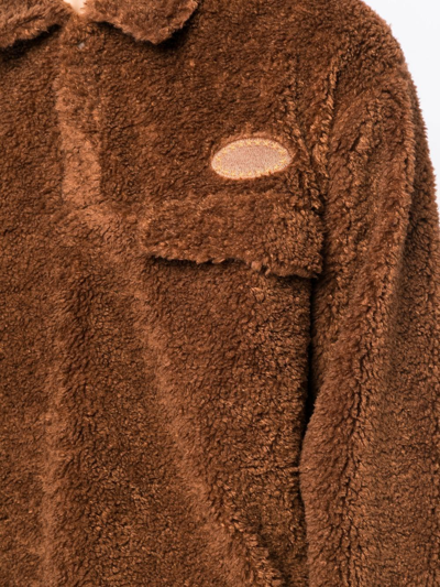 Shop Afb V-neck Fleece Sweatshirt In Brown