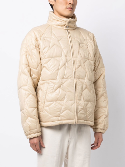 Shop Afb Star Quilted Jacket In Brown