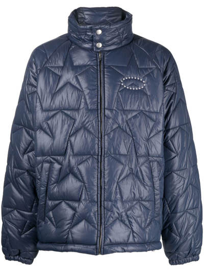 Shop Afb Star-quilt Puffer Jacket In Blue
