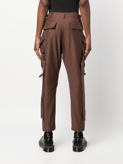 Shop Undercover Tapered Cargo Trousers In Brown