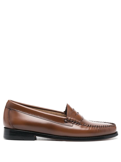 Shop Bass Weejuns 20mm Penny Loafers In Brown