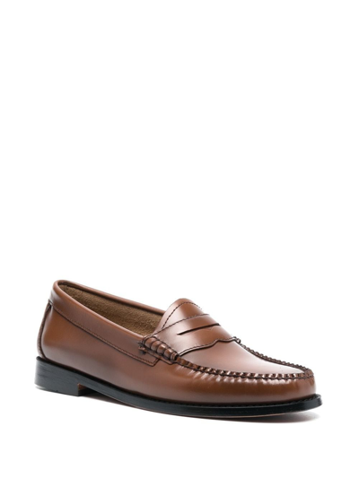 Shop Bass Weejuns 20mm Penny Loafers In Brown