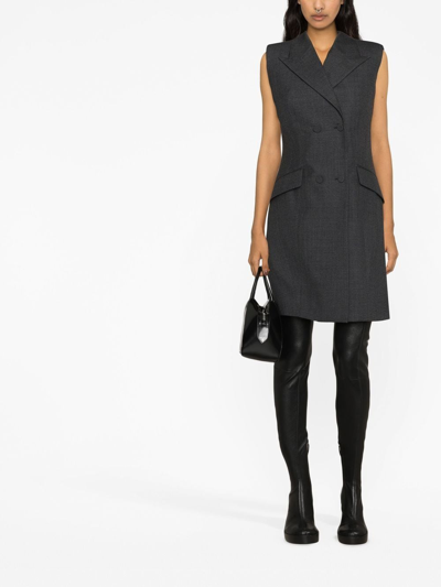 Shop Givenchy Double-breasted Tuxedo Minidress In Grey