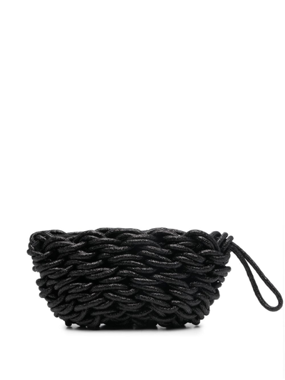 Shop Alienina Lina Interwoven Clutch Bag In Black