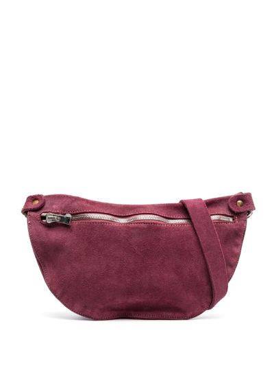 Shop Guidi Zip-fastening Suede Belt Bag In Purple