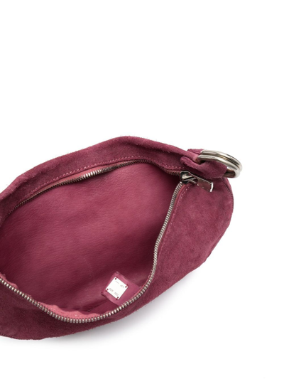 Shop Guidi Zip-fastening Suede Belt Bag In Purple