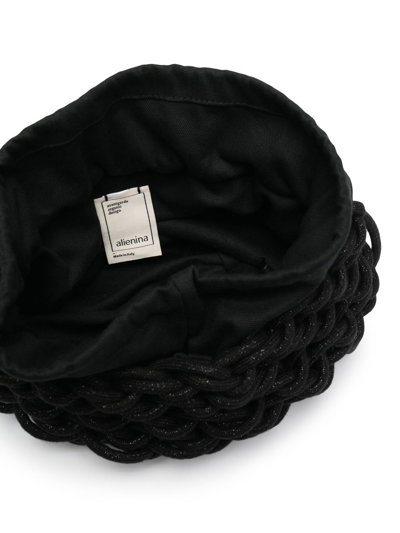 Shop Alienina Anne Interwoven Shoulder Bag In Black