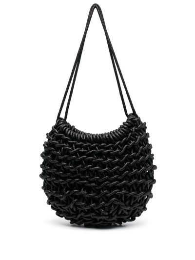 Shop Alienina Tirsa Interwoven Organic Cotton Bag In Black