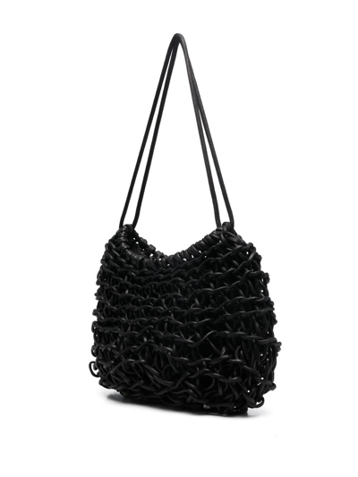 Shop Alienina Tirsa Interwoven Organic Cotton Bag In Black