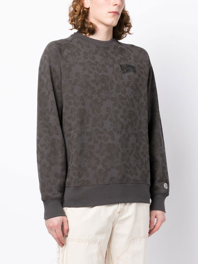 Shop Billionaire Boys Club Logo-print Crew Neck Sweatshirt In Grey