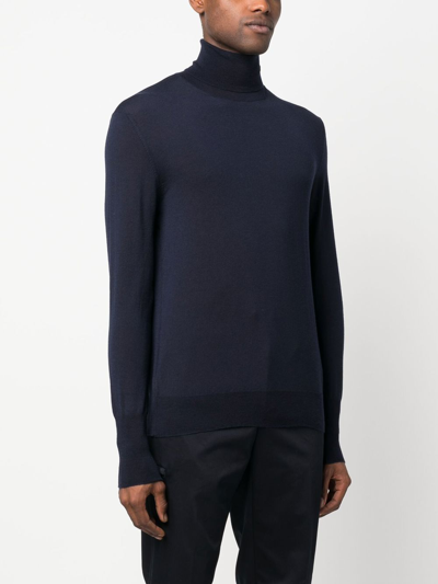 Pt Torino Roll-neck Jumper In Blue