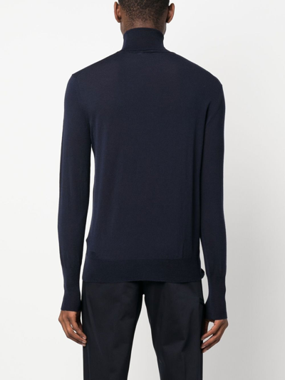 Pt Torino Roll-neck Jumper In Blue