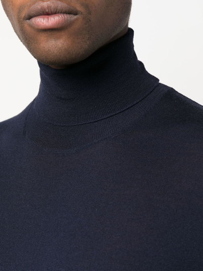 Pt Torino Roll-neck Jumper In Blue