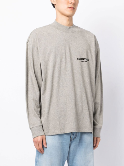 Essentials Logo-print Sweatshirt In Grey