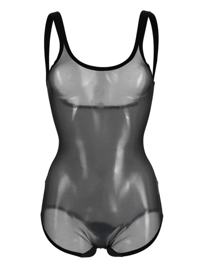 Wolford Tulle Forming String Bodysuit In Black
