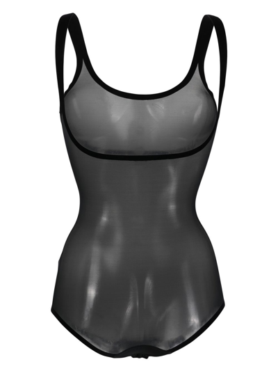 Wolford Tulle Forming String Bodysuit In Black