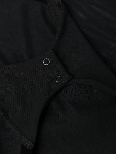 Shop Wolford Tulle Mesh Shape Wear Bodysuit In Black