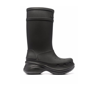 Shop Balenciaga X Crocs Black Rain Boots