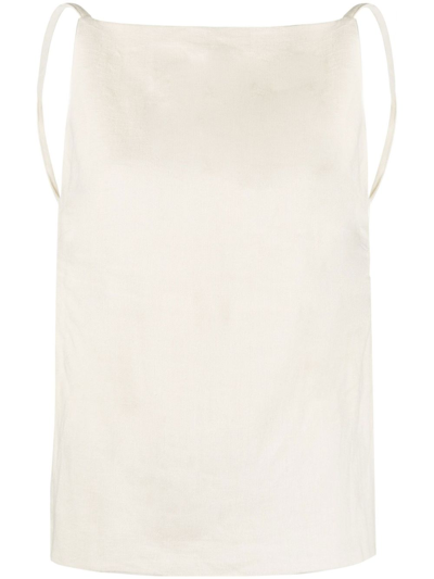 Shop St Agni Neutral Linen Camisole Top In Neutrals