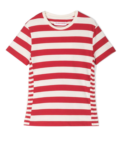 Shop Orlebar Brown Red Jimmy Striped Cotton T-shirt