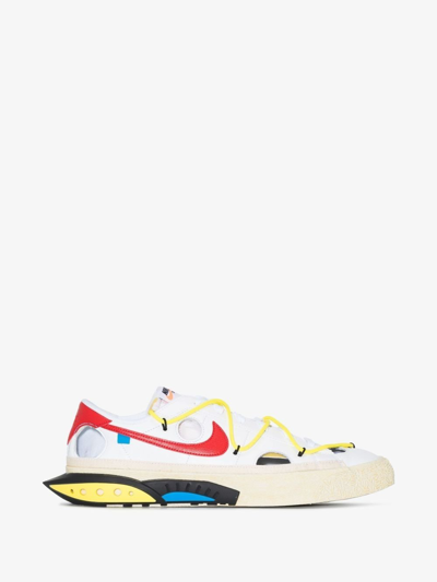 Shop Nike X Off- Blazer Low Sneakers - Men's - Leather/rubber/fabric In White