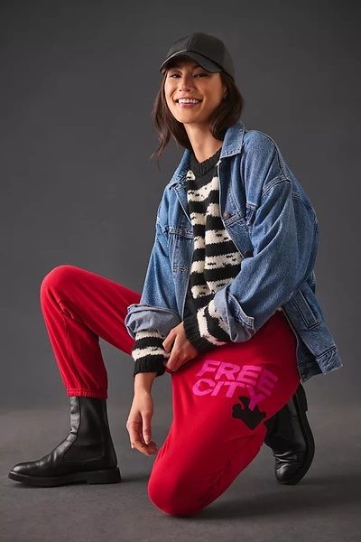 Shop Freecity Sweatpants In Red