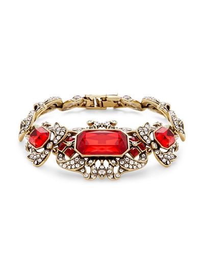 Shop Heidi Daus Women's Yes Rococo Octagon Goldtone, Crystal & Glass Studded Bracelet In Metal