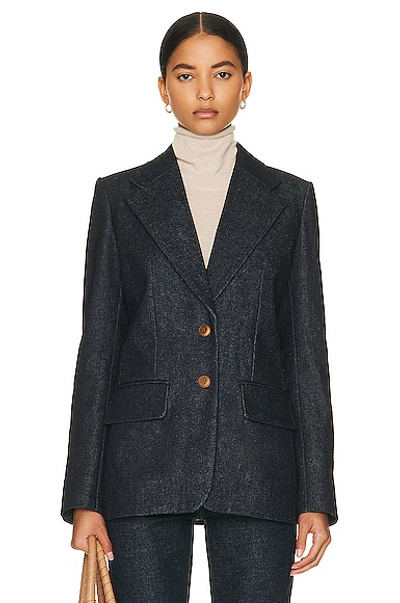 Shop Chloé Single Breasted Jacket In Iconic Navy