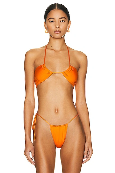 Shop Monica Hansen Beachwear Money Maker Halter Bikini Top In Orange Slice
