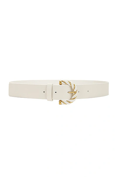 Shop Bottega Veneta 3 Cm Twist Belt In White & Gold