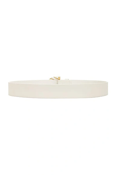 Shop Bottega Veneta 3 Cm Twist Belt In White & Gold