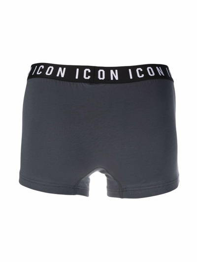 Shop Dsquared2 Icon Stretch-cotton Boxers In Dk Grey