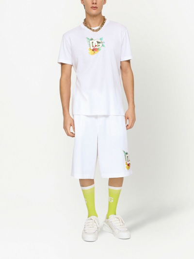 Shop Dolce & Gabbana Logo-print Cotton T-shirt In White