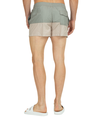 Shop Calvin Klein Core Logo Block Swim Shorts In Grey