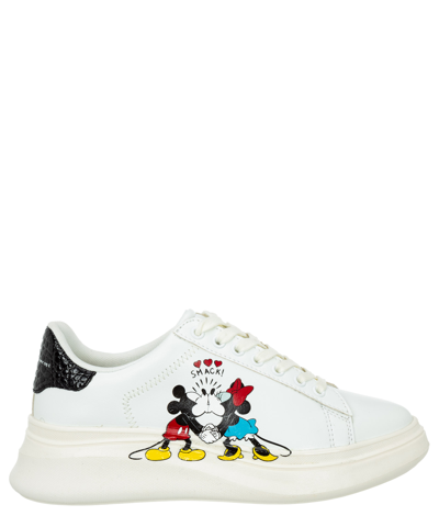 Shop Moa Master Of Arts Disney Mickey And Minnie Mouse Double Gallery Sneakers In White